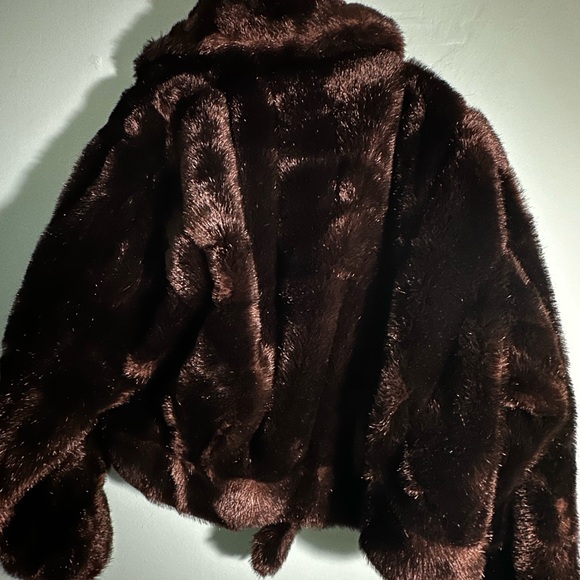 Vintage Dubrowsky & Perlbinder Faux Mink Fur Mini Coat, Dark Brown - Picture 4 of 8